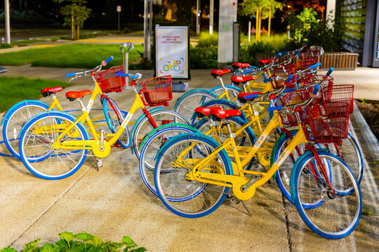 Google employee bicycles parking lot Mountain View