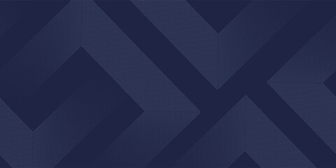 Obraz premium Abstract blue glowing geometric lines on dark background. Modern shiny blue rounded square lines pattern. Futuristic technology concept. Suit for poster, cover, banner,