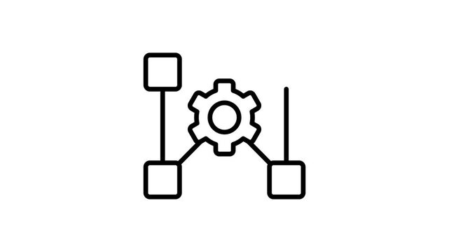 Workflow management icon animation video for strategy, process, development, progress, planning, successful business, mechanism, operating system, structure, productivity, step, optimization