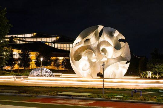 Google Charleston East Orb art pavilion night