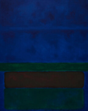 Abstract oil painting in rothko style minimalism color field