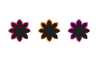 A set of vector illustrations of flower silhouettes.transparant background 
