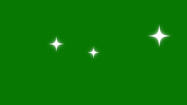 Magic sparkle star animation, green screen chroma key, single twinkling star light, glowing glitter particles, fairy dust trail, loopable transparent 4k