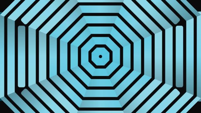 Blue Hexagonal Shapes Pattern Animation Loop.