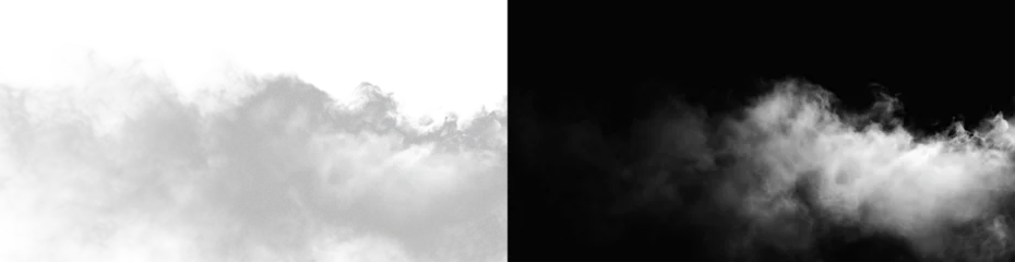 The image depicts various atmospheric phenomena such as fog, smoke, mist, and steam. Realistic white cloud or smoke. White fog or smoke on transparent background. PNG image  © Alehandro