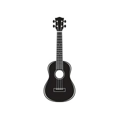 Naklejka premium Elegant black ukulele silhouette for music and artistic projects