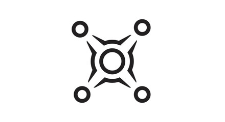 Drone symbol with four propellers and a central circle.