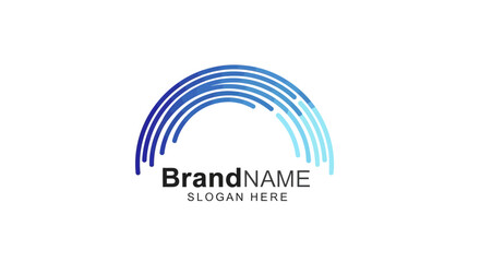 Obraz premium Blue Gradient Logo Design Template Placeholder.