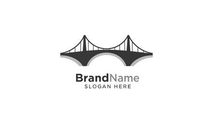 Suspension Bridge Logo Design Element.