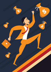 businessman running on the street