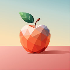 Czerwone jabłko z zielonym listkiem 