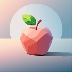 Czerwone jabłko z zielonym listkiem 