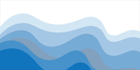 Fototapeta premium Abstract blue wave summer background. Vector illustration