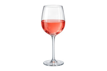 Ros&eacute; wine glass with a delicious beverage for celebrations, parties, and relaxing moments on transparent background