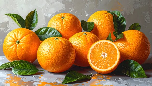 Mandarinas frescas con hojas verdes sobre fondo claro en composici&oacute;n natural y luminosa