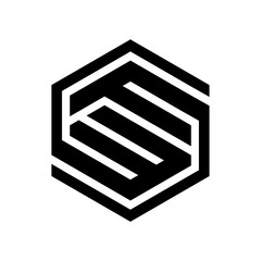 Letter FW Hexagonal Logo