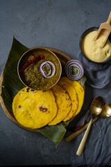 Sarson ka saag with makki ki roti | Mustard leaves curry with cornmeal roti