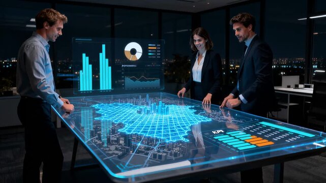 Executives Analyze Innovative City Layouts With Interactive Digital Tools