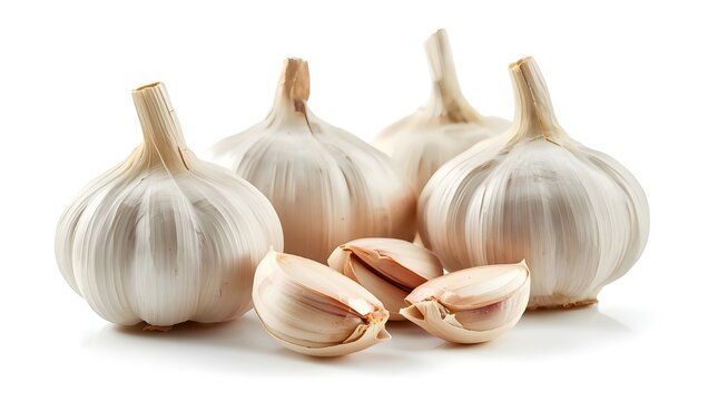 garlic isolated on white