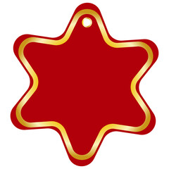 Gift tag. Template for hanging bottles, boxes, etc., transparent background.