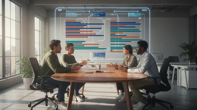 Highlevel Management Session Analyzing Performance And Making Decisions