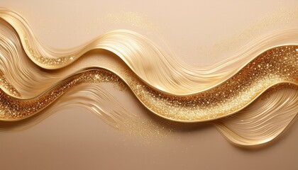 golden glitter wave streaks on beige