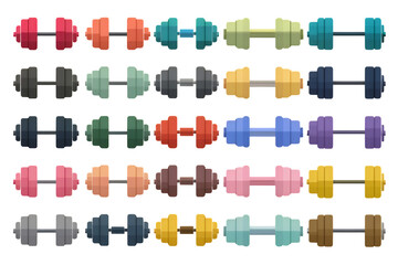 Fototapeta premium Collection of Colorful Dumbbells for Fitness and Exercise.