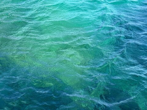Sea waves blue turquoise beautiful water.