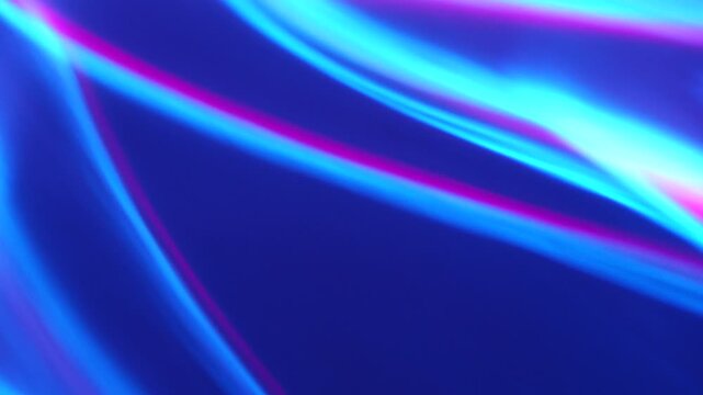 Abstract Neon Light Refractions: Real 4K Camera Footage of Vibrant Flowing Wave Patterns