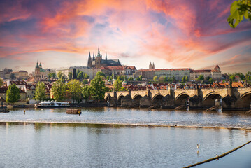 Obraz premium Prague, View to Lavka from Strelecky island . High quality photo