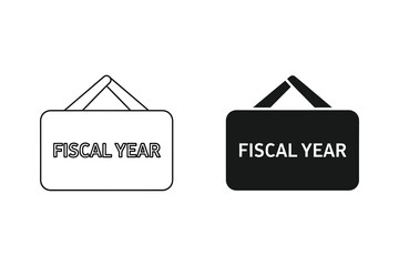Fiscal Year Tag Icons in Flat Design Vector Illustration