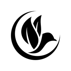 vector black silhouette of a bird