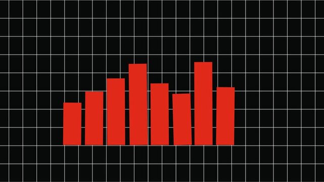 4k HUD graph,Bar graph fall down with arrow,Financial data and diagrams showing a decline in profits,charts and flowing counters of numbers,Business digital trend.