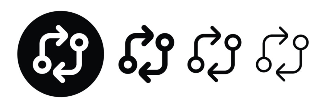 Set of Compare Code and Branch Flow Icon collection.