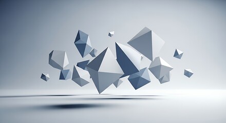Obraz premium Abstract Geometric Shapes Floating in Space.