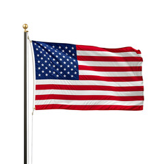 Waving Flag of the United States in a Clear Sky During Daylight