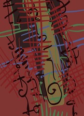 Abstract image for printing. Picture for modern interiors. The picture is painted by hand on a tablet. © neurostructure