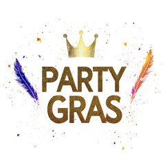 party gras gold festive typography design