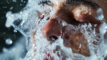 Fototapeta premium Woman Swimming in Water Closeup.