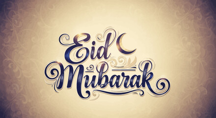 Obraz premium Eid Mubarak greeting with beautiful Islamic calligraphy design
