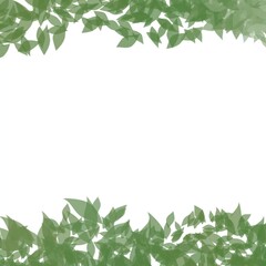 Fototapeta premium Green leaves frame with tropical foliage border and botanical nature concept for wedding invitation and greeting card background
