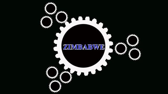 zimbabwe flag is waving 3D animation. zimbabwe flag waving in the wind. National flag of zimbabwe. flag seamless loop animation