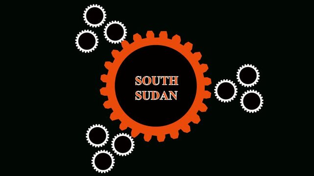 A zoom out of a light blue pin into juba city of south sudan political map