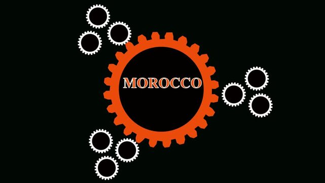 Zoom from Earth to Morocco. Glow outline map animation satellite view with highlighted country borders. Cinematic documentary 3d world map animation highlights aerial views, tourism, and travel.