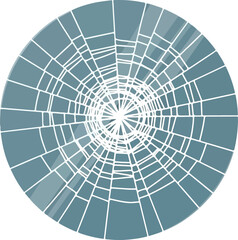 Fototapeta premium Circular Abstract Network of Interconnected Lines and Geometric Shapes