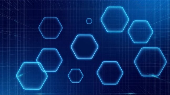 Hexagonal Shapes in Technology Environment with Futuristic Graphic Elements