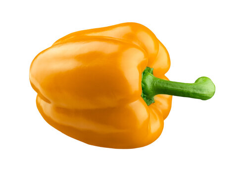 Yellow bell pepper isolated on transparent background
