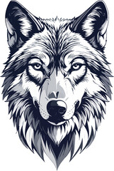 Majestic Wolf Head Portrait Vector Art