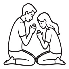 Obraz premium vector illustration of a couple