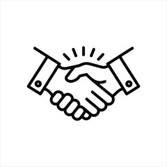 Obraz premium Business handshake partnership line icon
